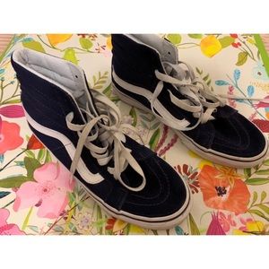 VANS NAVY BLUE SUEDE HIGH TOPS
